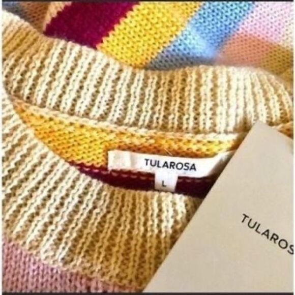Revolve Tulurosa Colorful Striped Kokomo Pullover Sweater Wool Blend NWT LARGE - Picture 5 of 16